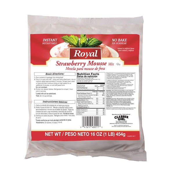 Royal Royal Strawberry Mousse Mix 16 oz., PK6 48011 - main
